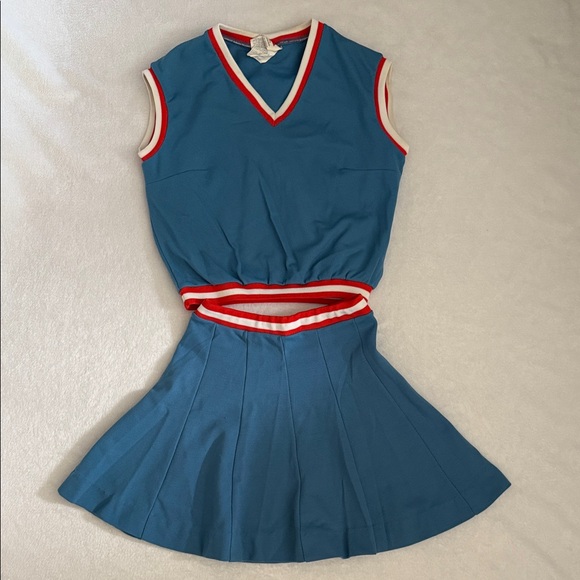{VTG} Cheerleader Supply Co. | Vintage Cheer Uniform Top & Skirt Set C848 (XS) - Picture 1 of 16